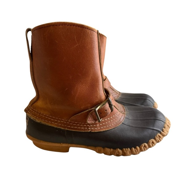Vintage LL Bean Maine Hunting Shoe Boots Waterproof Brown Leather Size 6 USA - Picture 1 of 16